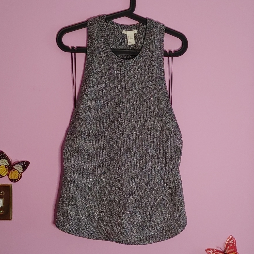 Silver sweater top